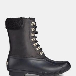 NEW Sperry Black Saltwater Boots Size 7 US $160